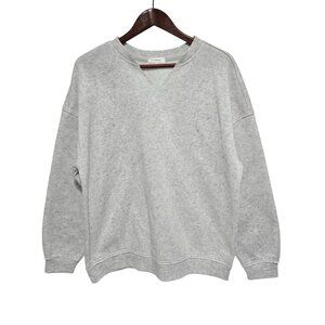 No‎ Comment Cut out V-neck Sweatshirt in Heathered Gray - Size Medium